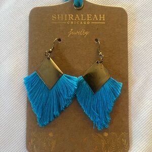Shiraleah Vibrant Blue Fringe Earrings